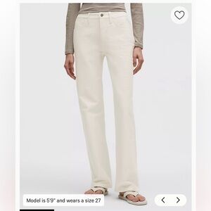 Lululemon EasyFive Mid-Rise Relaxed Straight Pants size 28 Regular light ivory